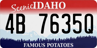 ID license plate 4B7635Q