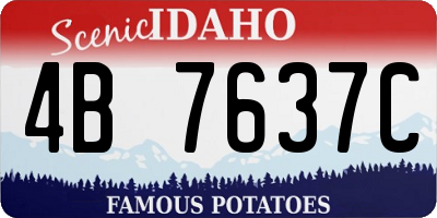ID license plate 4B7637C