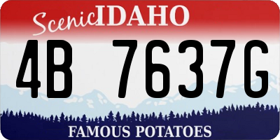 ID license plate 4B7637G