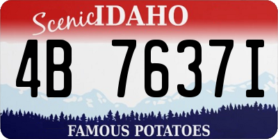 ID license plate 4B7637I