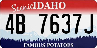 ID license plate 4B7637J