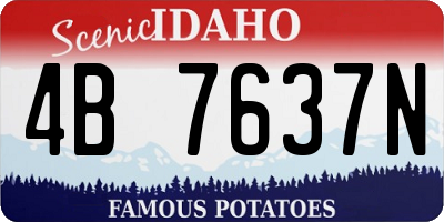 ID license plate 4B7637N