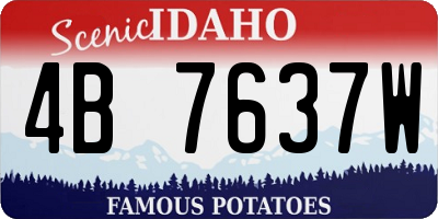 ID license plate 4B7637W