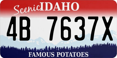ID license plate 4B7637X