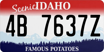 ID license plate 4B7637Z