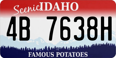 ID license plate 4B7638H