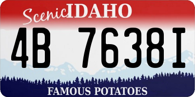 ID license plate 4B7638I