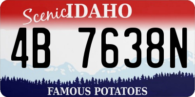ID license plate 4B7638N
