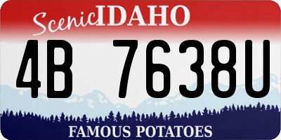 ID license plate 4B7638U