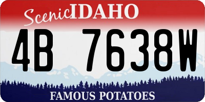ID license plate 4B7638W