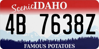 ID license plate 4B7638Z