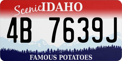 ID license plate 4B7639J