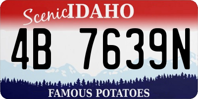 ID license plate 4B7639N