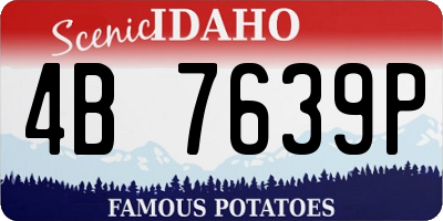 ID license plate 4B7639P