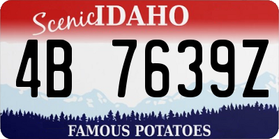 ID license plate 4B7639Z
