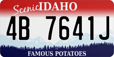 ID license plate 4B7641J