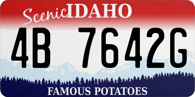 ID license plate 4B7642G