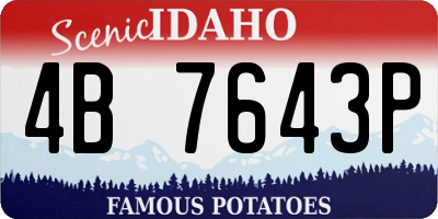 ID license plate 4B7643P