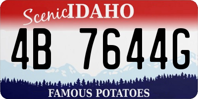 ID license plate 4B7644G