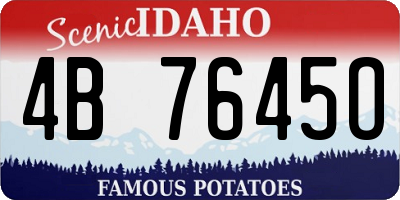 ID license plate 4B7645O