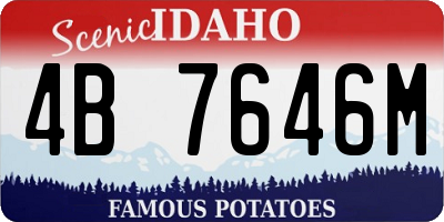 ID license plate 4B7646M