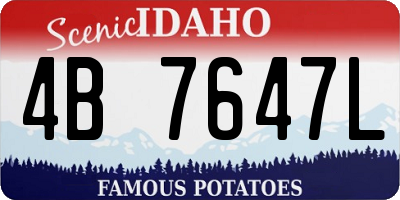 ID license plate 4B7647L