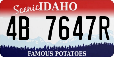 ID license plate 4B7647R
