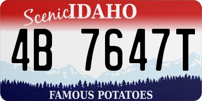 ID license plate 4B7647T