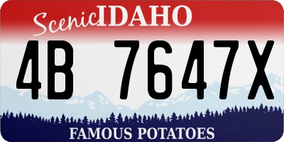 ID license plate 4B7647X