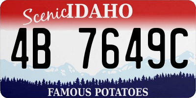 ID license plate 4B7649C