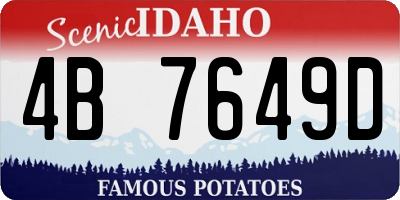 ID license plate 4B7649D