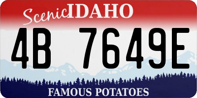 ID license plate 4B7649E