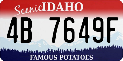 ID license plate 4B7649F