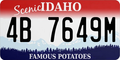 ID license plate 4B7649M