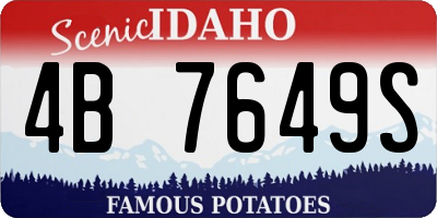 ID license plate 4B7649S