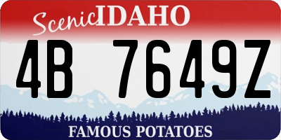 ID license plate 4B7649Z