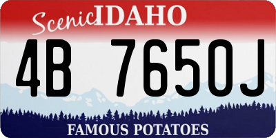 ID license plate 4B7650J