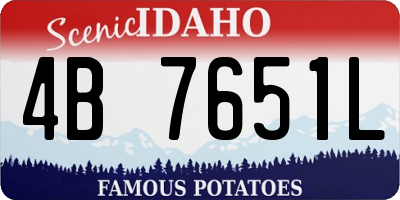 ID license plate 4B7651L
