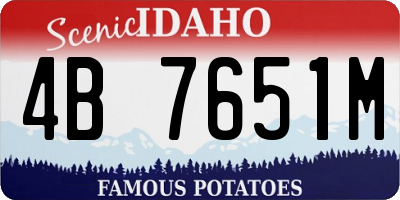 ID license plate 4B7651M