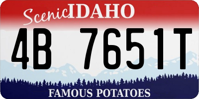 ID license plate 4B7651T