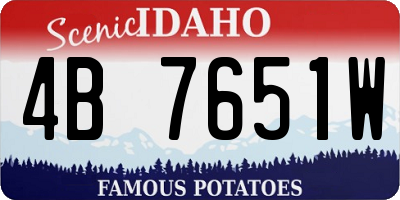 ID license plate 4B7651W