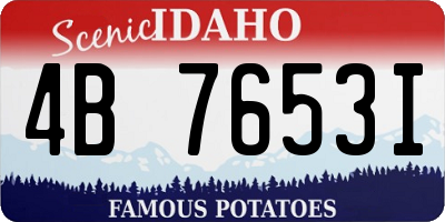 ID license plate 4B7653I