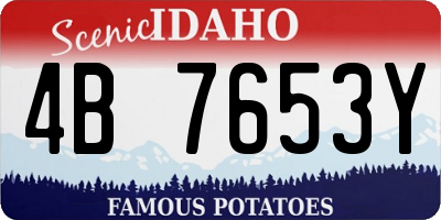 ID license plate 4B7653Y