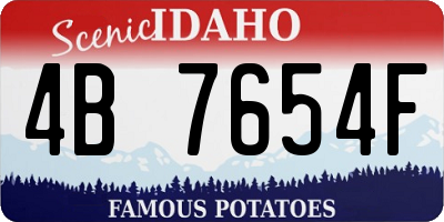 ID license plate 4B7654F