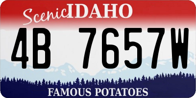ID license plate 4B7657W