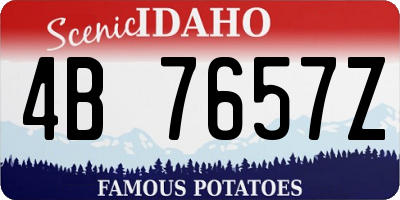 ID license plate 4B7657Z