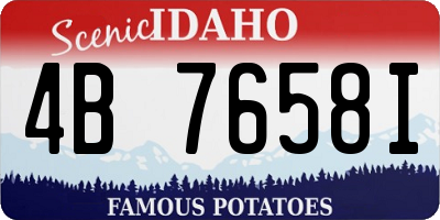 ID license plate 4B7658I