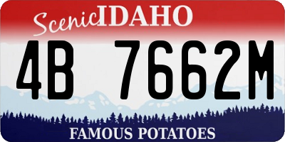 ID license plate 4B7662M