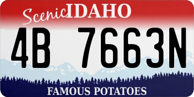 ID license plate 4B7663N