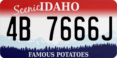 ID license plate 4B7666J